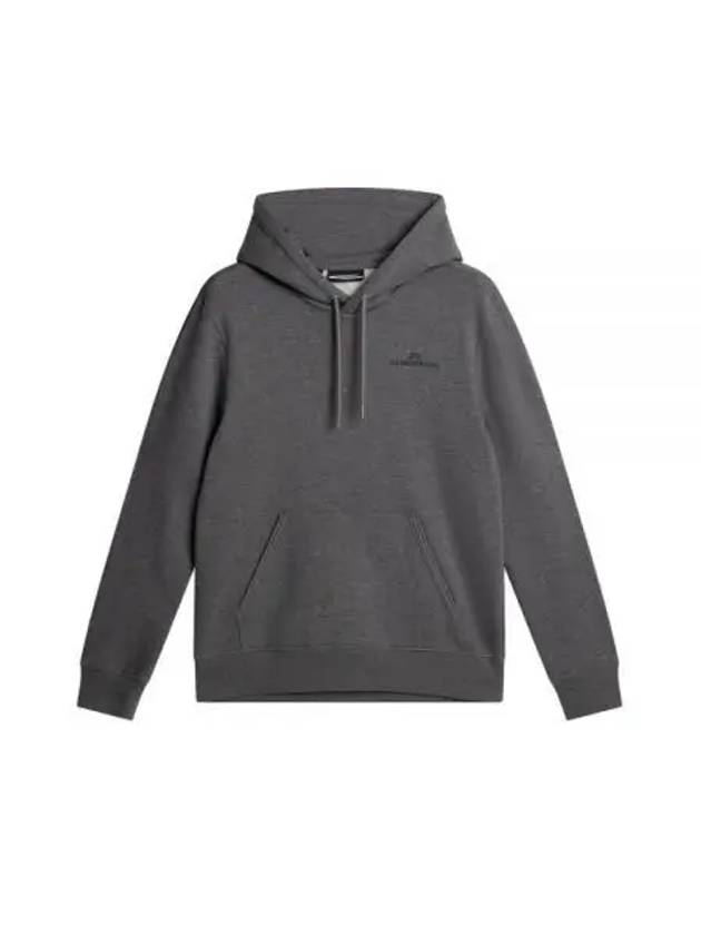 Men's Alpha Hoodie Dark Grey Melange - J.LINDEBERG - BALAAN 2