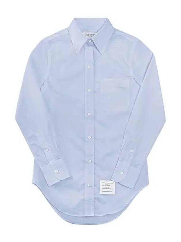 Logo Patch Cotton Shirt Light Blue - THOM BROWNE - BALAAN 2