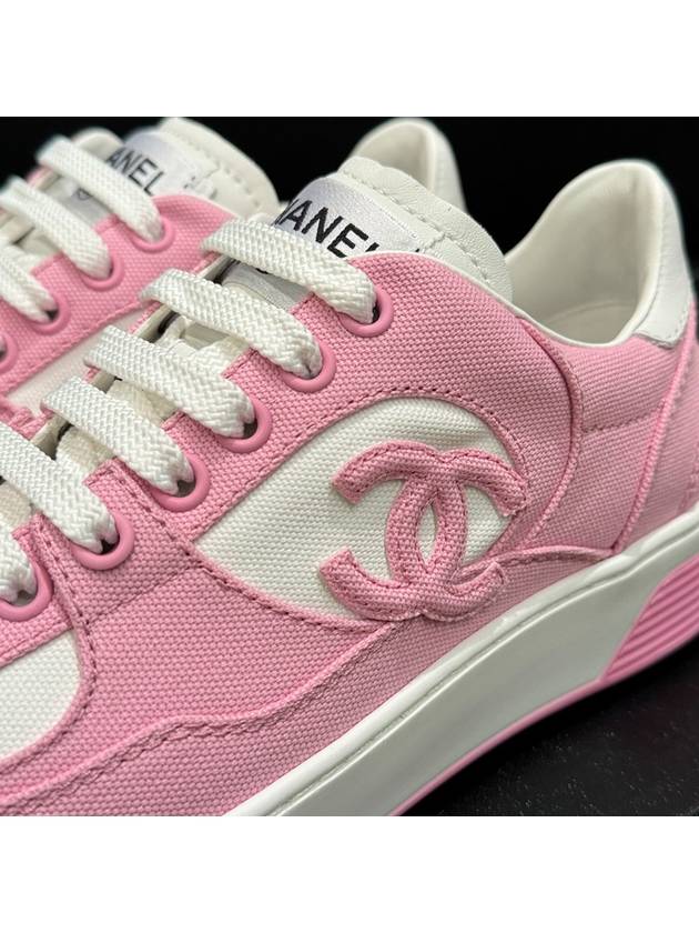 Women's Cotton Sneakers CC Logo Pink Jenny Sneakers - CHANEL - BALAAN 6