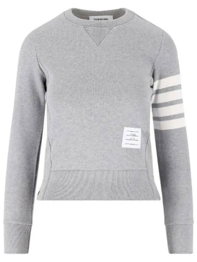 Engineered 4 Bar Stripe Loopback Jersey Knit Crewneck Sweatshirt Light Grey - THOM BROWNE - BALAAN 2