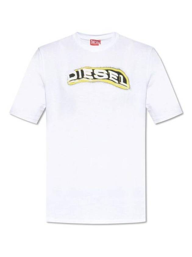 Puff Print Logo Short Sleeve T-Shirt White - DIESEL - BALAAN 1