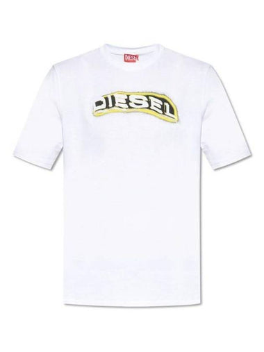 Puff Print Logo Short Sleeve T-Shirt White - DIESEL - BALAAN 1