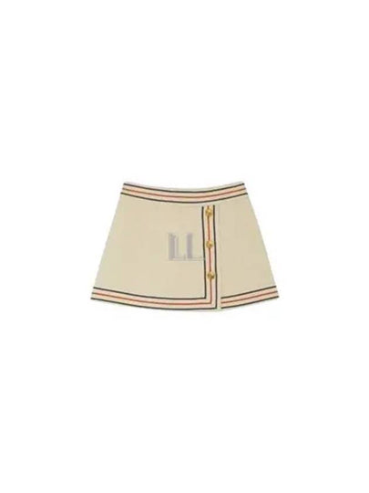 Cotton Linen Short A-Line Skirt Ivory - GUCCI - BALAAN 2