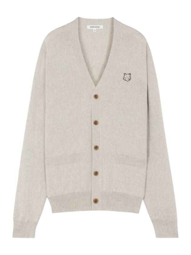 Bold Fox Head Patch Regular Cardigan Grey - MAISON KITSUNE - BALAAN 2