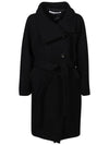 High-Neck Belted Wool Single Coat Black - ACNE STUDIOS - BALAAN 5