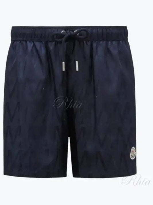 2C00015 597NM F77 Logo Patch Swim Shorts - MONCLER - BALAAN 1