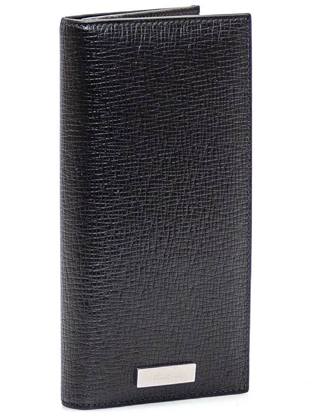 Vertical Leather Long Wallet Black - SALVATORE FERRAGAMO - BALAAN 3