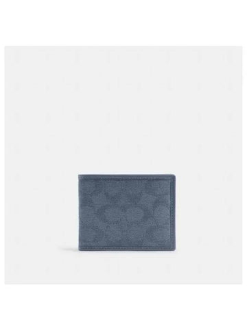 Slim billfold wallet signature jacquard CU888 D61 - COACH - BALAAN 1