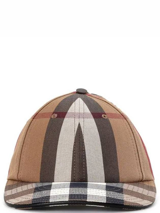 Logo Check Cotton Ball Cap Birch Brown - BURBERRY - BALAAN 2