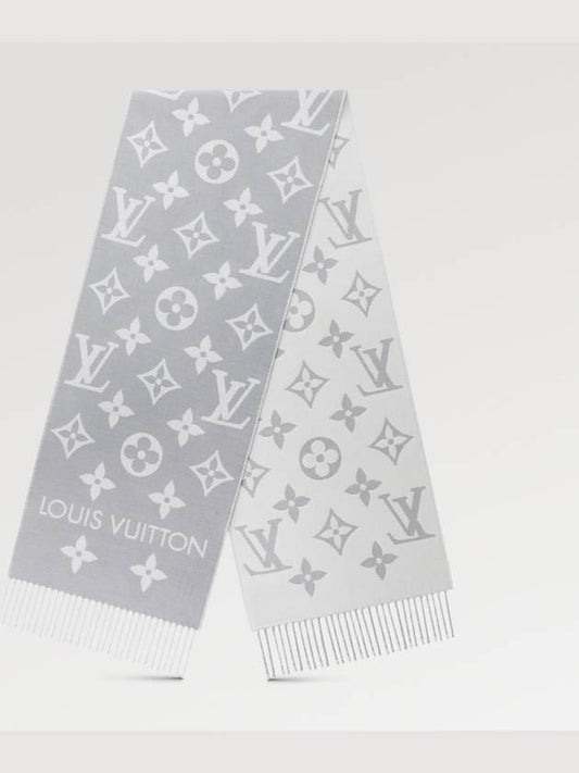 LV Essential Monogram Wool Scarf Light Grey - LOUIS VUITTON - BALAAN 2