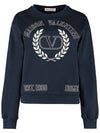 V logo sweatshirt sweatshirt navy - VALENTINO - BALAAN.