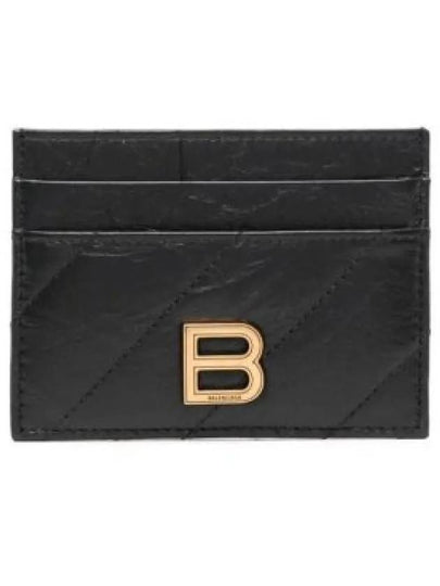 Crush Quilted Calfskin Card Wallet Black - BALENCIAGA - BALAAN 2