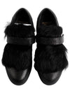 Fur Panel Low-Top Sneakers Black - MONCLER - BALAAN 3