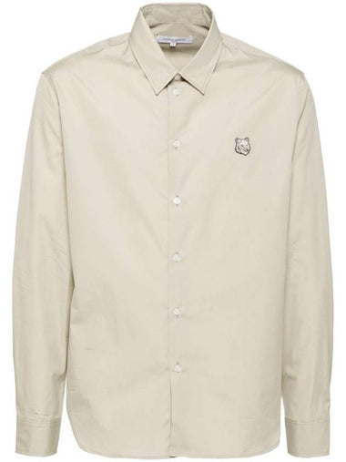 Men's Fox Head Relaxed Long Sleeve Shirt Ash Tree - MAISON KITSUNE - BALAAN 1