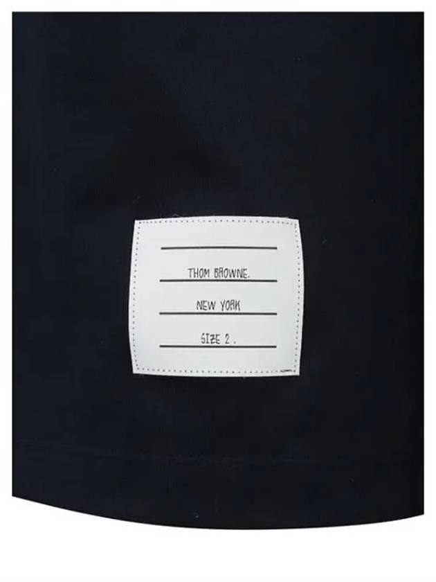 Men's Side Slit Relaxed Short Sleeve T-Shirt Navy - THOM BROWNE - BALAAN 4