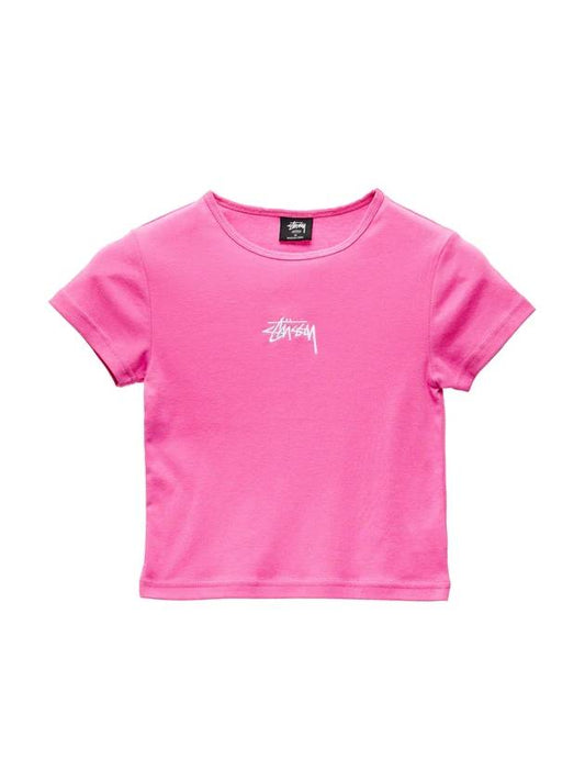 Graffiti Rib Crop Short Sleeve T-Shirt Bubblegum Pink - STUSSY - BALAAN 1