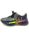 Women s Gucci 553608 Black Leather Iridescent Logo Rhyton Sneakers 37 gt Gangbuk used luxury goods - GUCCI - BALAAN 5