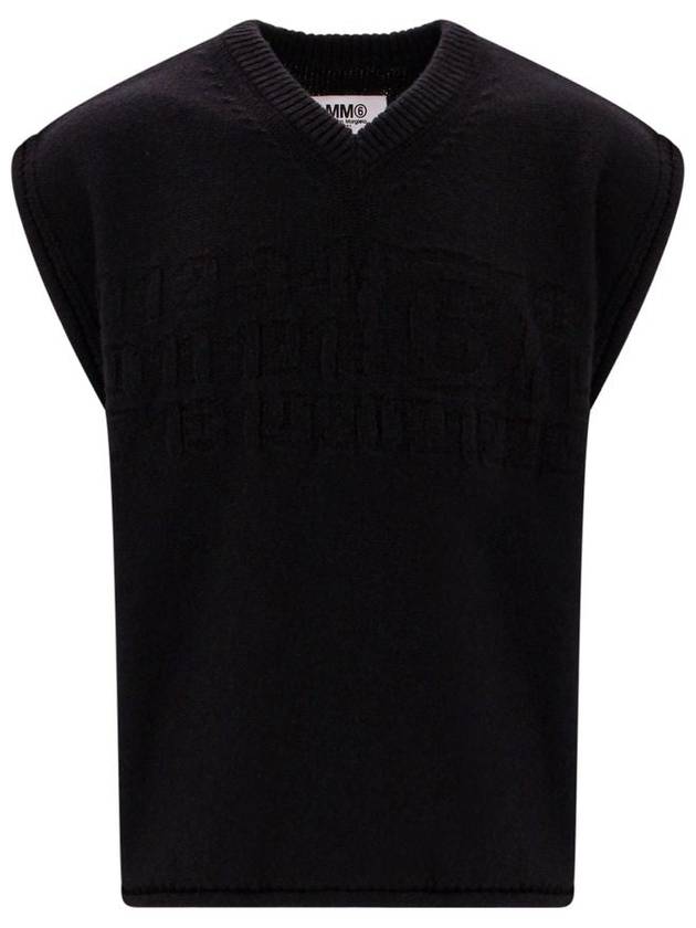 Number V Neck Knit Vest Black - MAISON MARGIELA - BALAAN 2