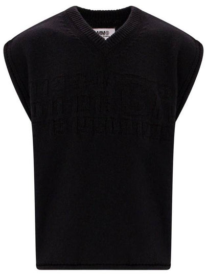 Number V Neck Knit Vest Black - MAISON MARGIELA - BALAAN 2