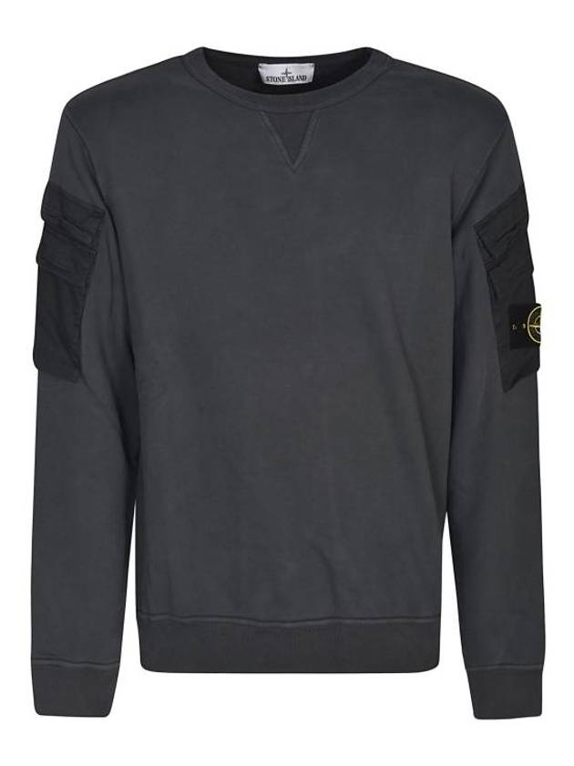 Men's Wappen Patch Cargo Pocket Sweatshirt Grey - STONE ISLAND - BALAAN 2