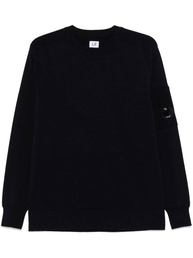 Extra Fine Merino Wool Crew Neck Knit Top Navy - CP COMPANY - BALAAN 2