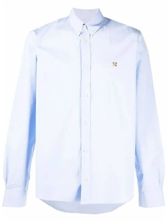 Small Fox Head Patch Classic Long Slevee Shirt Light Blue - MAISON KITSUNE - BALAAN 2