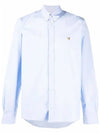 Small Fox Head Patch Classic Long Slevee Shirt Light Blue - MAISON KITSUNE - BALAAN 3