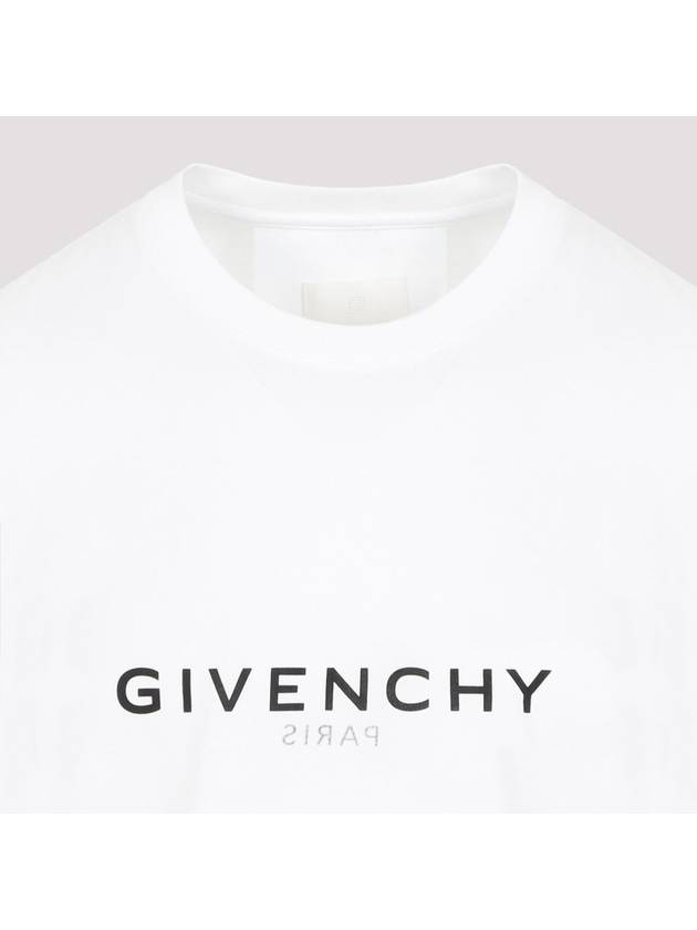 Men's Reverse Logo Round Slim Short Sleeve T-Shirt White - GIVENCHY - BALAAN 5