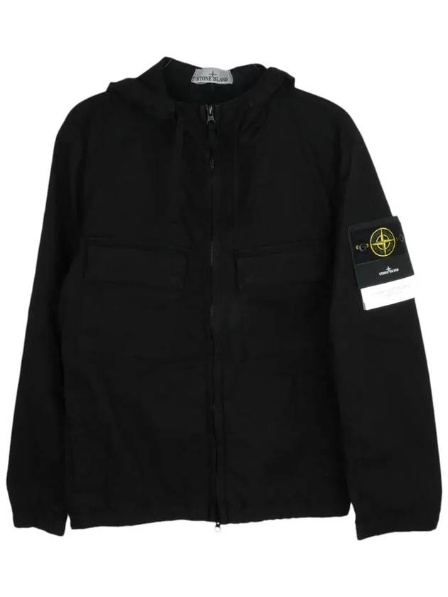 Cotton Twill Stretch Hooded Jacket Black - STONE ISLAND - BALAAN 2