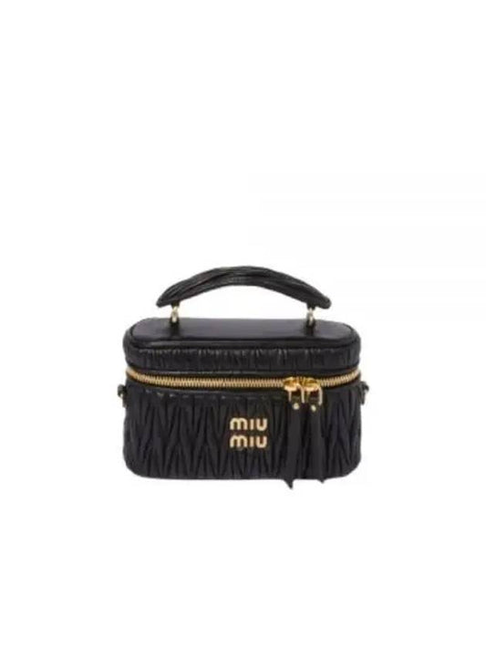 Logo Matelasse Nappa Leather Tote Bag Black - MIU MIU - BALAAN 2