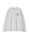 Essential Embroidery Swweatshirts White Melange Grey - THE GREEN LAB - BALAAN 1