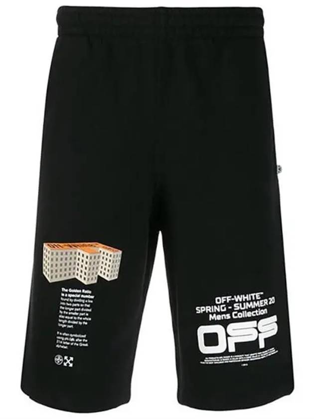 Men's Logo Print Bermuda Shorts Black - OFF WHITE - BALAAN.