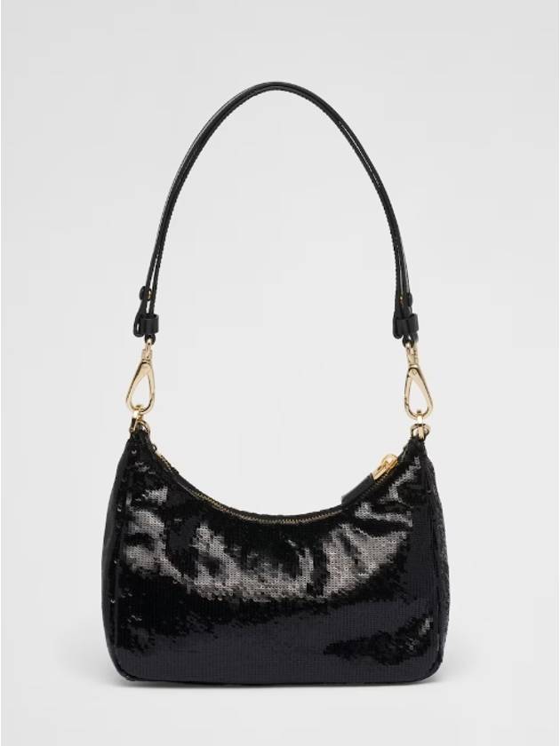 Re-Edition Re-Nylon and Sequin Mini Bag Black - PRADA - BALAAN 5