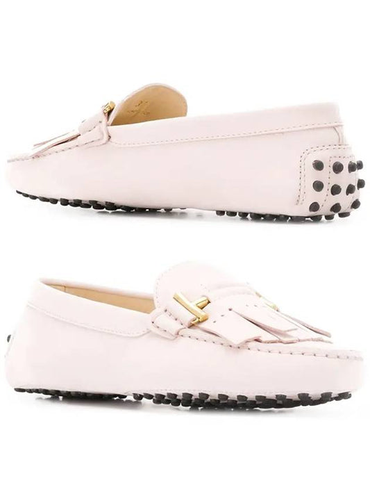 Double T Fringe Driving Shoes Pink - TOD'S - BALAAN 2