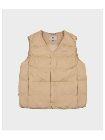 MERRELL UNISEX Hike non quilted V neck lightweight goose vest LIGHT BEIGE - MERRYMOTIVE - BALAAN 1