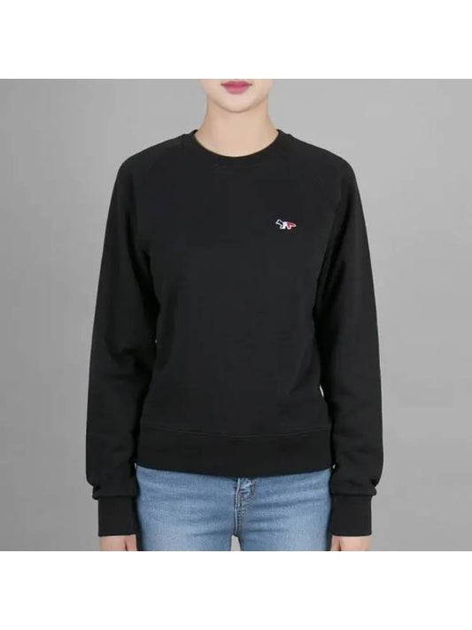 Tricolor Fox Patch Adjusted Sweatshirt Black - MAISON KITSUNE - BALAAN 2