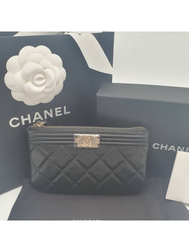 Boy Leather Mini Pouch Bag Black - CHANEL - BALAAN 3