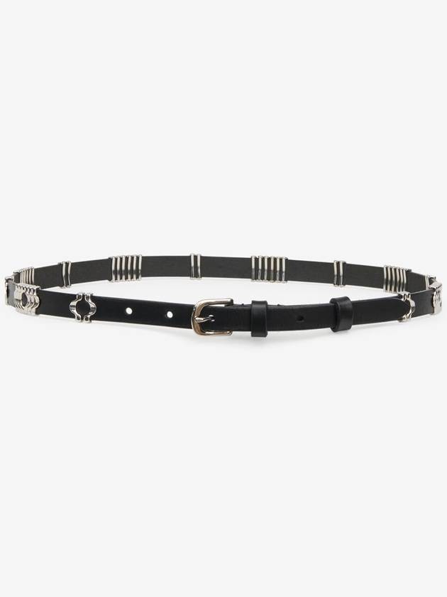 Odena Calfskin Leather Belt Silver Black - ISABEL MARANT - BALAAN 2