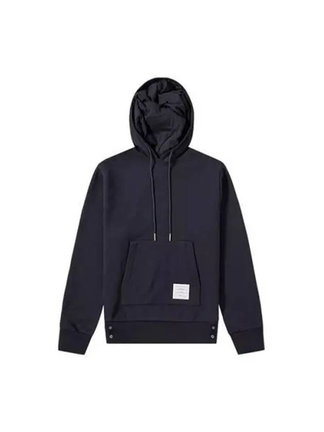 Men's Center Back Stripe Logo Patch Hoodie Navy - THOM BROWNE - BALAAN 2