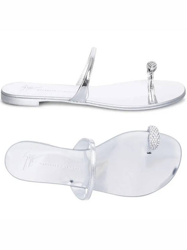 24SS Ring Strap Flat Sandals Silver I700000 073 - GIUSEPPE ZANOTTI - BALAAN 1