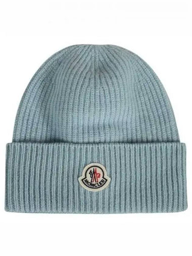 3B00054 M1900 709 Logo Patch Cashmere Wool Beanie Mint Hat TJ 270795 - MONCLER - BALAAN 1