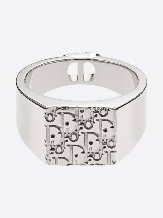 Oblique Signet Ring Silver - DIOR - BALAAN.