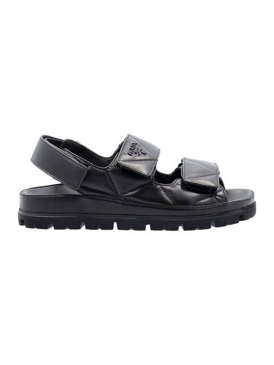 Quilted Nappa Leather Sandal Black - PRADA - BALAAN 1