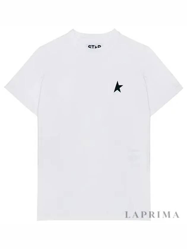 Small Star Crew Neck Short Sleeve T-Shirt White - GOLDEN GOOSE - BALAAN.