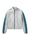 Striped Leather Bomber Jacket Grey - MARNI - BALAAN 2