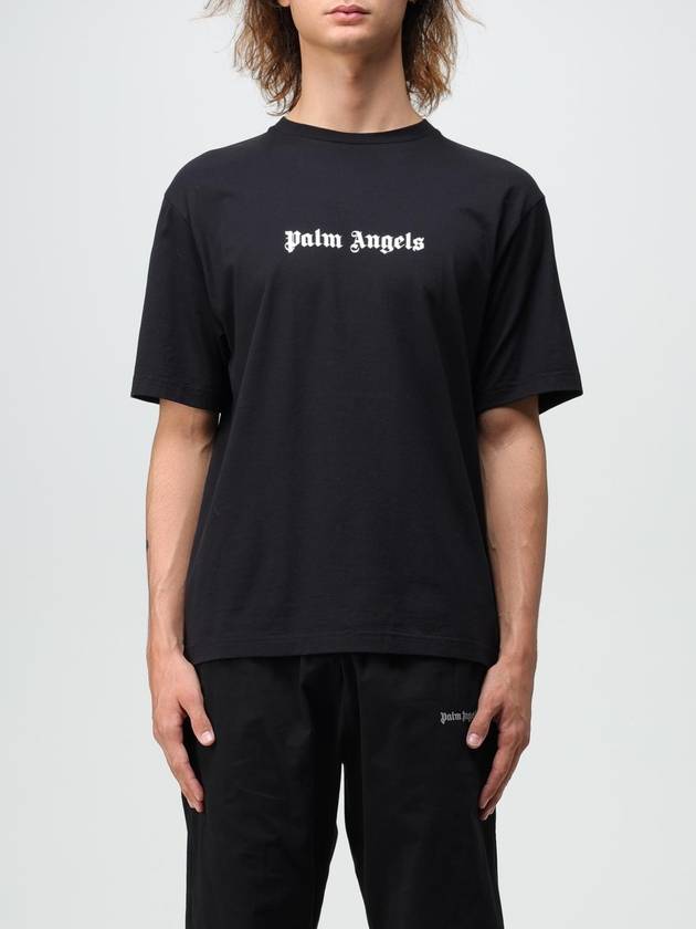 Palm Angels cotton T-shirt with printed logo - PALM ANGELS - BALAAN 1