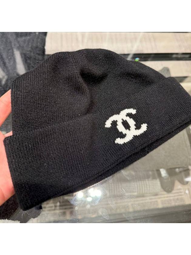 CC Logo Beanie Basic Fur Hat Women Men Unisex Black - CHANEL - BALAAN 6