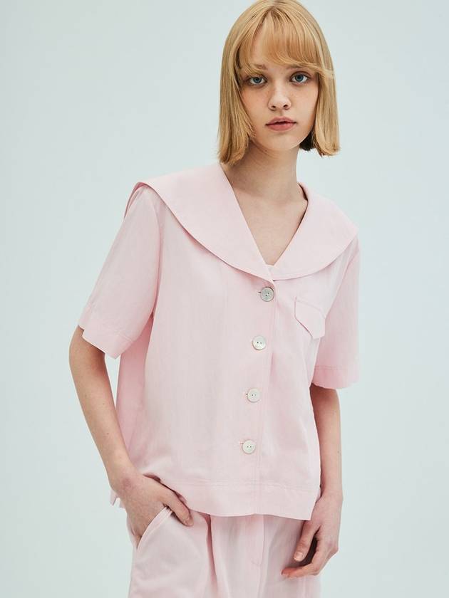 Sailor Collar Stitch Blouse Pink - OPENING SUNSHINE - BALAAN 3