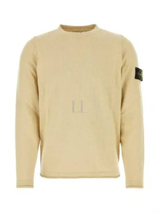 Compass Badge Ribbed Cotton Knit Top Beige - STONE ISLAND - BALAAN 2