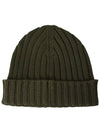 Extra Fine Merino Wool Logo Beanie Green - CP COMPANY - BALAAN 3